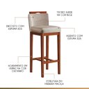 Ver imagem 3 de Kit 2 Banquetas Alta para Bancada Ilha 38x102 Cm Líbia Madeira Maciça Suede Bege CCS