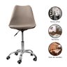 Kit 2 Cadeiras Office Base Cromada Com Rodizio Giratória Saarinen Bege - 3