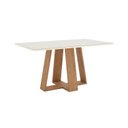 Ver imagem 2 de Mesa de Jantar para 6 Lugares 160cm Tampo Mdf e Vidro Canto Reto Lins