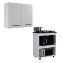 Ver imagem 1 de Conjunto Modulado Armário Aéreo de Cozinha e Balcão para Cooktop 5 Bocas