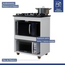 Ver imagem 2 de Conjunto Modulado Armário Aéreo de Cozinha e Balcão para Cooktop 5 Bocas