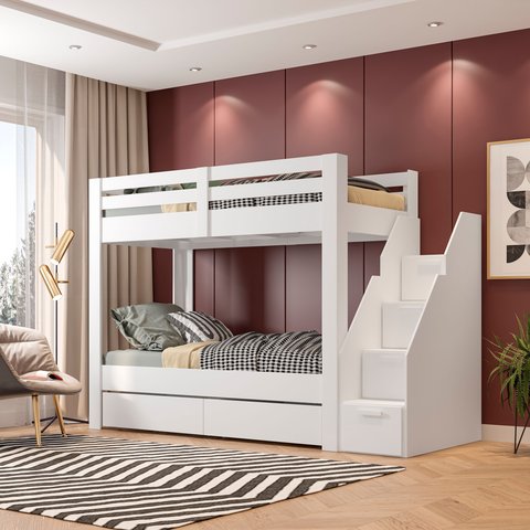 Beliche Solteiro Adulto com 2 Gavetões e 4 Nichos Star Plus Casatema MadeiraOriginals