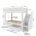 Ver imagem 3 de Beliche Solteiro Adulto com 2 Gavetões e 4 Nichos Star Plus Casatema MadeiraOriginals Branco