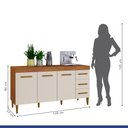 Ver imagem 2 de Conjunto Armário Aéreo 3 Portas e Balcão Atenas 3 Portas e 3 Gavetas