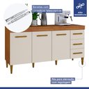 Ver imagem 6 de Conjunto Armário Aéreo 3 Portas e Balcão Atenas 3 Portas e 3 Gavetas