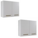 Ver imagem 1 de Conjunto Modulado 2 Armários Aéreo de Cozinha 2 Portas Valencia