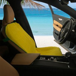 Praticapa Capa Toalha de Microfibra Com Regulagem Para Banco De Carro Ou Cadeira De Praia Amarela - 4