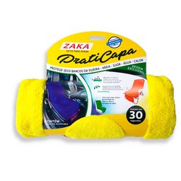 Praticapa Capa Toalha de Microfibra Com Regulagem Para Banco De Carro Ou Cadeira De Praia Amarela - 5