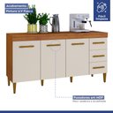 Ver imagem 4 de Conjunto Modulado Armário Aéreo 3 Portas e Balcão 3 Portas e 3 Gavetas