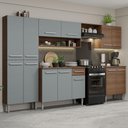 Ver imagem 1 de Armário de Cozinha Completa 293cm Rustic/Cinza Emilly Madesa 01XA