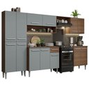 Ver imagem 3 de Armário de Cozinha Completa 293cm Rustic/Cinza Emilly Madesa 01XA