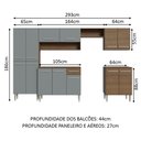 Ver imagem 4 de Armário de Cozinha Completa 293cm Rustic/Cinza Emilly Madesa 01XA
