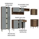 Ver imagem 5 de Armário de Cozinha Completa 293cm Rustic/Cinza Emilly Madesa 01XA