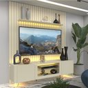 Ver imagem 1 de Rack com Painel Ripado para Tv até 75 Polegadas Led Pés Vidro 185cm Nobre/splendore Yescasa