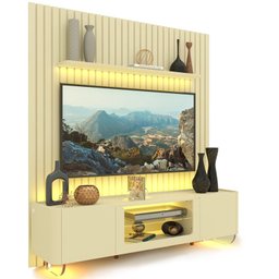 Rack com Painel Ripado para Tv até 75 Polegadas Led Pés Vidro 185cm Nobre/splendore Yescasa - 7 Rack com Painel Ripado para Tv até 75 Polegadas Led Pés Vidro 185cm Nobre/splendore Yescasa - 7