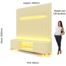 Rack com Painel Ripado para Tv até 75 Polegadas Led Pés Vidro 185cm Nobre/splendore Yescasa - 4 Rack com Painel Ripado para Tv até 75 Polegadas Led Pés Vidro 185cm Nobre/splendore Yescasa - 4