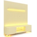 Ver imagem 2 de Rack com Painel Ripado para Tv até 75 Polegadas Led Pés Vidro 185cm Nobre/splendore Yescasa