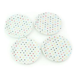 Kit 4 Pratos de Sobremesa de Porcelana Coração - 1