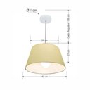 Ver imagem 2 de Lustre Pendente Cone Md-4039 Cúpula em Tecido 21/40x30cm Algodão Crú - Bivolt