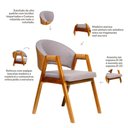 Ver imagem 4 de Kit 4 Cadeiras Sala de Jantar Premium com Braço Madeira Maciça Movellu Home