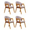 Kit 4 Cadeiras Sala de Jantar Premium com Braço Madeira Maciça Movellu Home - 2
