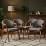 Kit 4 Cadeiras Sala de Jantar Premium com Braço Madeira Maciça Movellu Home - 1