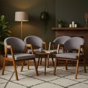 Ver imagem 1 de Kit 4 Cadeiras Sala de Jantar Premium com Braço Madeira Maciça Movellu Home