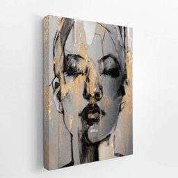 Quadro Mulher Dourada Desenho Artístico Canvas 140x90cm - 2