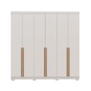 Ver imagem 2 de Guarda-Roupa Casal 6 Portas 3 Gavetas 100% MDF Florença Off White/Nevaska