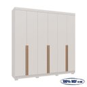 Ver imagem 5 de Guarda-Roupa Casal 6 Portas 3 Gavetas 100% MDF Florença Off White/Nevaska