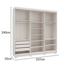 Ver imagem 3 de Guarda-Roupa Casal 6 Portas 3 Gavetas 100% MDF Florença Off White/Nevaska