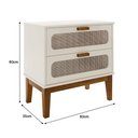 Ver imagem 5 de Mesa de Cabeceira 60cm 2 Gavetas Santorini