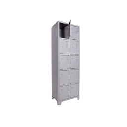 Armário Roupeiro de Aço 10 Portas para Vestiário Cinza - 1