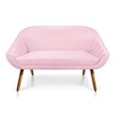 Ver imagem 4 de Kit 01 Namoradeira 02 Lugares e 01 Poltrona Giovana Suede Rosa Bebê