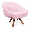 Ver imagem 5 de Kit 01 Namoradeira 02 Lugares e 01 Poltrona Giovana Suede Rosa Bebê