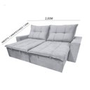 Ver imagem 3 de Sofá Retrátil e Reclinável 3 Lugares com Molas 200cm Safira Veludo