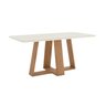 Mesa de Jantar para 6 Lugares 1,8m Tampo Mdf e Vidro Canto Arredondado Lins - 2