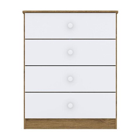 Cômoda Infantil Amarelinha Rústico Branco – Henn