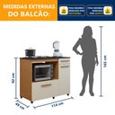 Ver imagem 2 de Conjunto Modulado Balcão Coktop 4 Bocas com Nicho para Forno e 2 Armários Aéreo