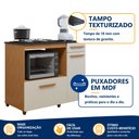 Ver imagem 3 de Conjunto Modulado Balcão Coktop 4 Bocas com Nicho para Forno e 2 Armários Aéreo