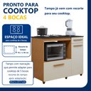 Ver imagem 4 de Conjunto Modulado Balcão Coktop 4 Bocas com Nicho para Forno e 2 Armários Aéreo