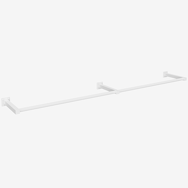 Arara de Parede para Loja Modelo Premium Leve Comac - 8 Tamanhos - Branco - 180cm