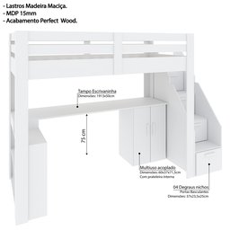 Cama Office Multifuncional Solteiro Adulto Star Plus Casatema - 6