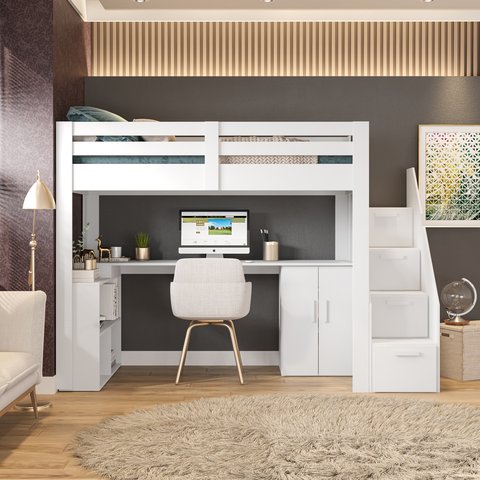 Cama Office Multifuncional Solteiro Adulto Star Plus Casatema MadeiraOriginals