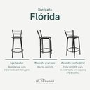 Ver imagem 3 de Kit 4 Banquetas para Bancada Flórida Preta 60cm Cozinha Gourmet Balcão Ilha Piscina Área de Lazer