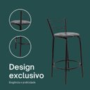 Ver imagem 4 de Kit 4 Banquetas para Bancada Flórida Preta 60cm Cozinha Gourmet Balcão Ilha Piscina Área de Lazer