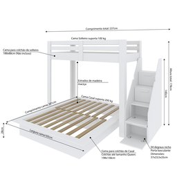 Beliche Family Adulto com Cama Casal Star Plus Casatema - 7