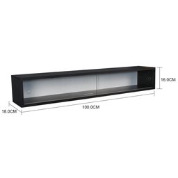 Nicho Funko Portas Correr Vidro Preto 100x16x18 - 3