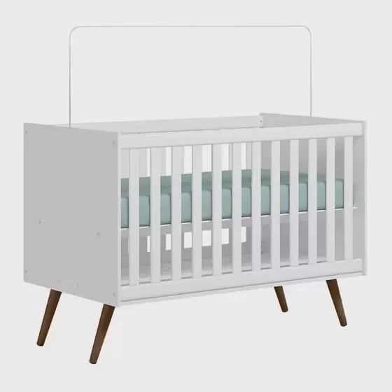 Ver imagem 6 de Jogo de Quarto Infantil Completo Melinda Branco Retro 3 P, Cômoda 1 P e Berço Qencanto Phoenix Baby