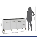 Ver mais imagens de Conjunto Modulado Armário Aéreo 3 Portas e BALCÃO3 Portas e 3 Gavetas